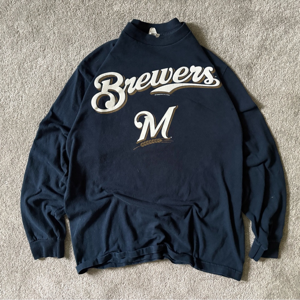 Rawlings Navy Blue Brewers Sweatshirt